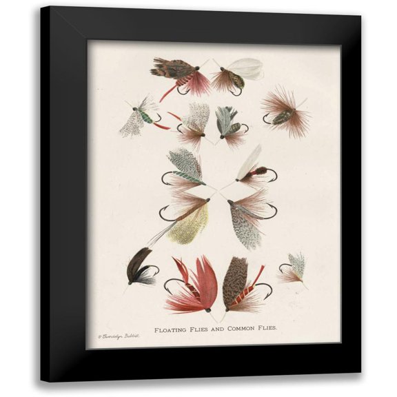 Babbitt, Gwendolyn 12x14 Black Modern Framed Museum Art Print Titled - Fishing Flies II
