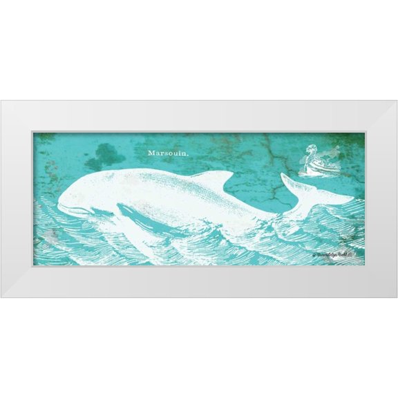 Babbitt, Gwendolyn 14x8 White Modern Wood Framed Museum Art Print Titled - Caribbean Whale II