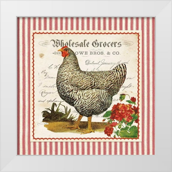 Babbitt, Gwendolyn 15x15 White Modern Wood Framed Museum Art Print Titled - French Hen