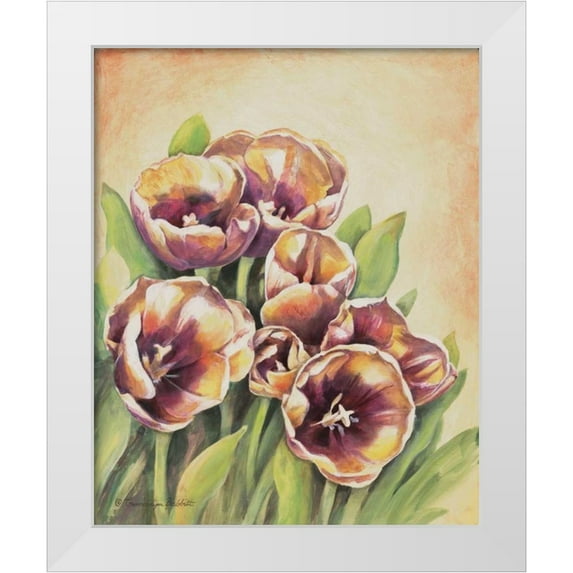 Babbitt, Gwendolyn 15x18 White Modern Wood Framed Museum Art Print Titled - Purple Tulips I