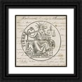 thumbnail image 1 of Babbitt, Gwendolyn 20x20 Black Ornate Wood Framed with Double Matting Museum Art Print Titled - French Stamp II, 1 of 4