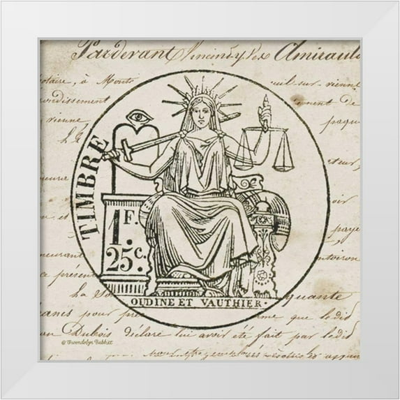 Babbitt, Gwendolyn 20x20 White Modern Wood Framed Museum Art Print Titled - French Stamp II