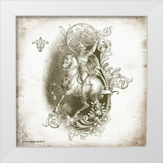Babbitt, Gwendolyn 20x20 White Modern Wood Framed Museum Art Print Titled - Horse and Man