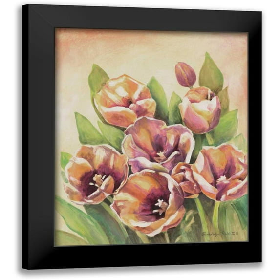 Babbitt, Gwendolyn 20x24 Black Modern Framed Museum Art Print Titled - Purple Tulips II