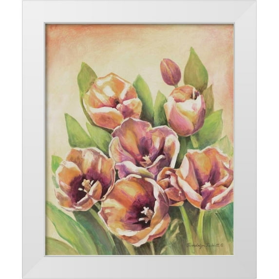 Babbitt, Gwendolyn 20x24 White Modern Wood Framed Museum Art Print Titled - Purple Tulips II