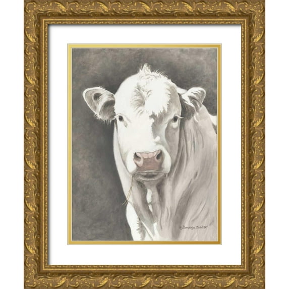 Babbitt, Gwendolyn 25x32 Gold Ornate Wood Framed with Double Matting Museum Art Print Titled - White Bull