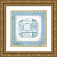 thumbnail image 1 of Babbitt, Gwendolyn 26x26 Gold Ornate Wood Framed with Double Matting Museum Art Print Titled - French Soap Blue II, 1 of 4
