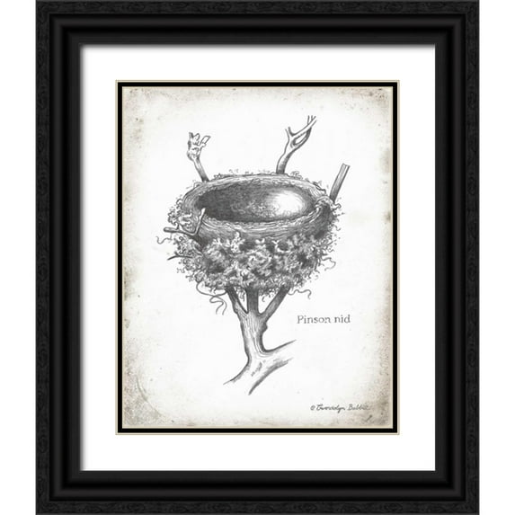 Babbitt, Gwendolyn 26x32 Black Ornate Wood Framed with Double Matting Museum Art Print Titled - French Bird Nest II