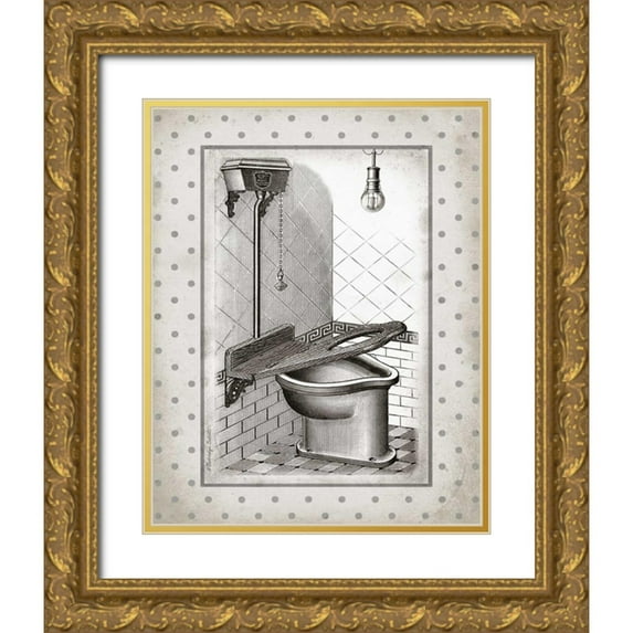 Babbitt, Gwendolyn 26x32 Gold Ornate Wood Framed with Double Matting Museum Art Print Titled - Water Closet II