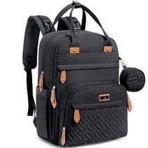 BabbleRoo Baby Diaper Bag Backpack, Waterproof Travel Bag, Unisex, Black