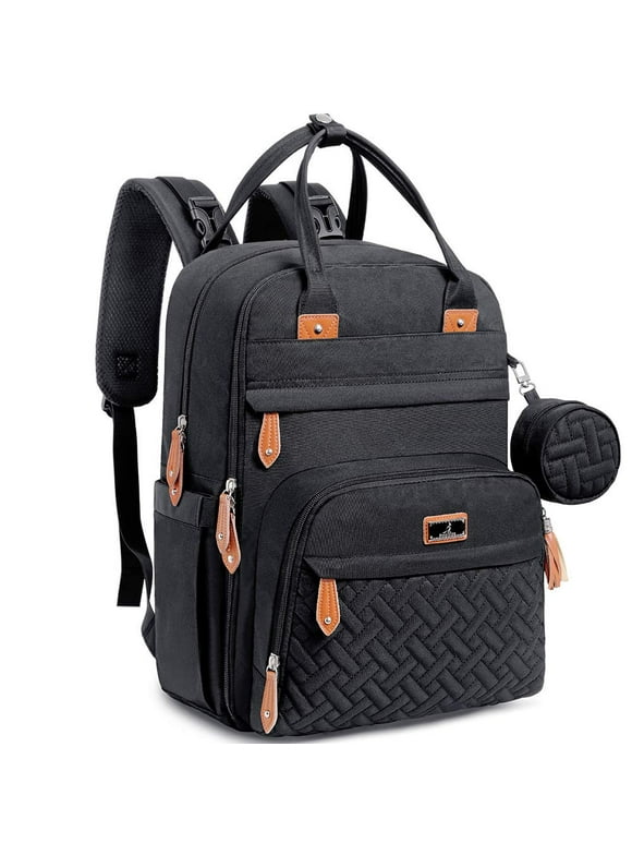 BabbleRoo Baby Diaper Bag Backpack, Waterproof Travel Bag, Unisex, Black