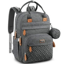 BabbleRoo Baby Diaper Bag Backpack, Waterproof Travel Bag, Unisex, Dark Gray