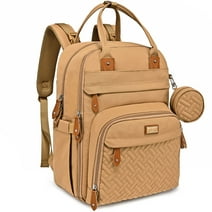 BabbleRoo Baby Diaper Bag Backpack, Waterproof Travel Bag, Unisex, Light Brown