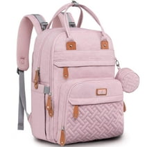 BabbleRoo Baby Diaper Bag Backpack, Waterproof Travel Bag, Unisex, Pink
