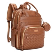 BabbleRoo Original Diaper Bag Backpack – Large 26L Baby Bag with Changing Pad, Insulated Bottle Pockets & Stroller Straps, Waterproof Travel Bag for Moms & Dads, Brown