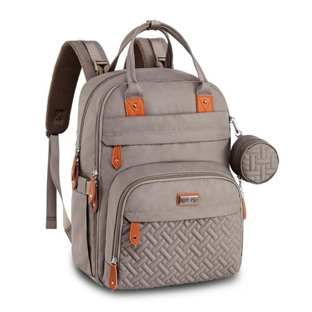 BabbleRoo Diaper Bag Backpack with Changing Pad & Stroller Straps, Khaki, 1 pc