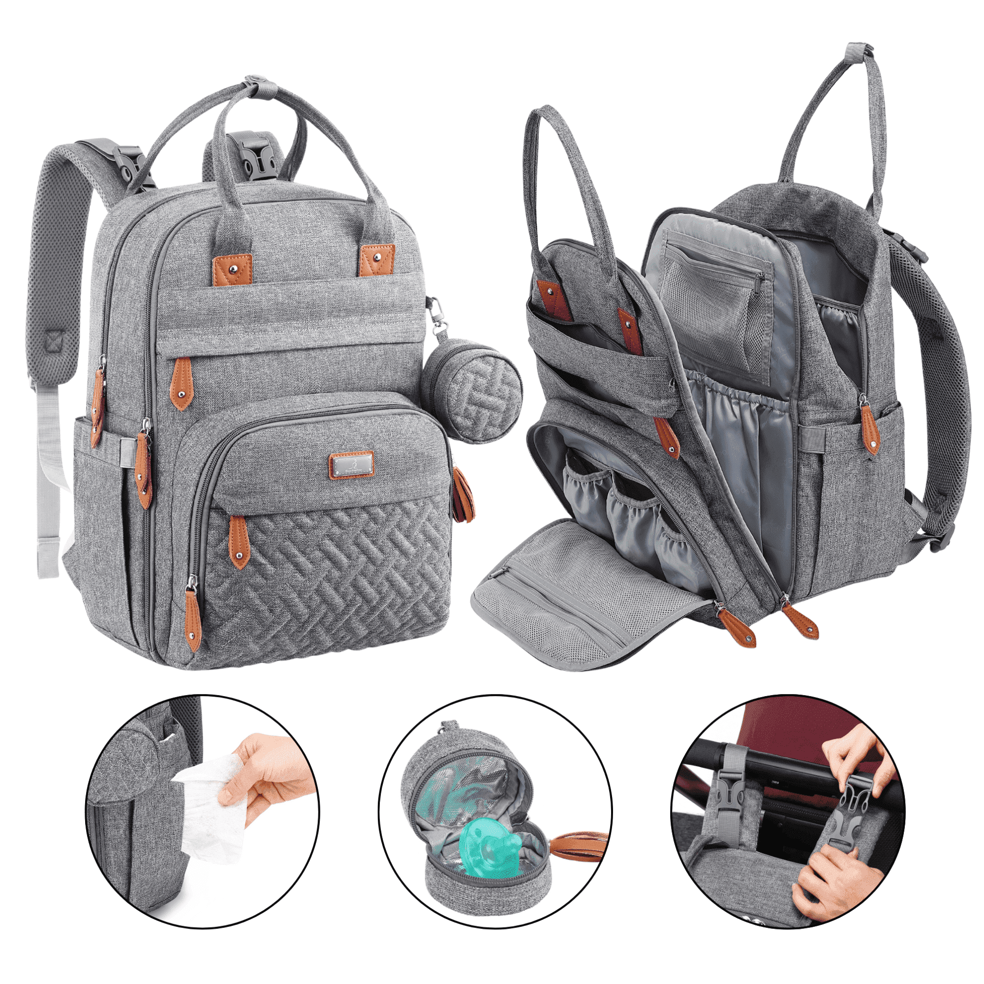 BabbleRoo Baby Diaper Bag Backpack for Dads, Waterproof  display picture 1