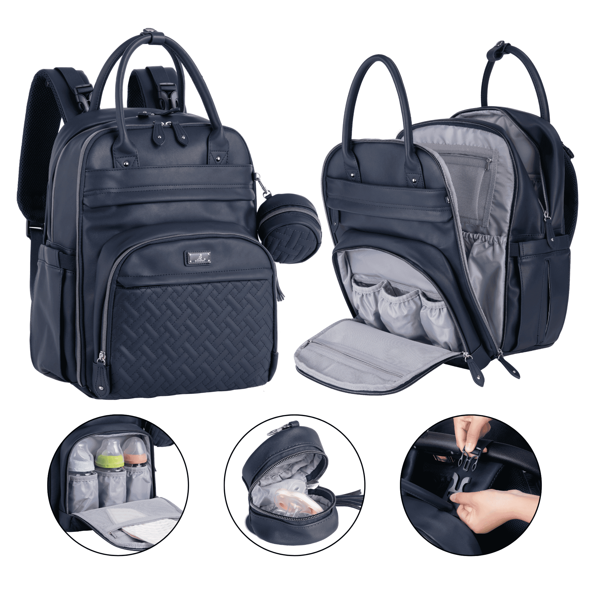 backpack diaper bag laptop Boss Plus Vanilla Latte The Belong Collection radiates the comfort CALPAK Diaper Backpack with Laptop