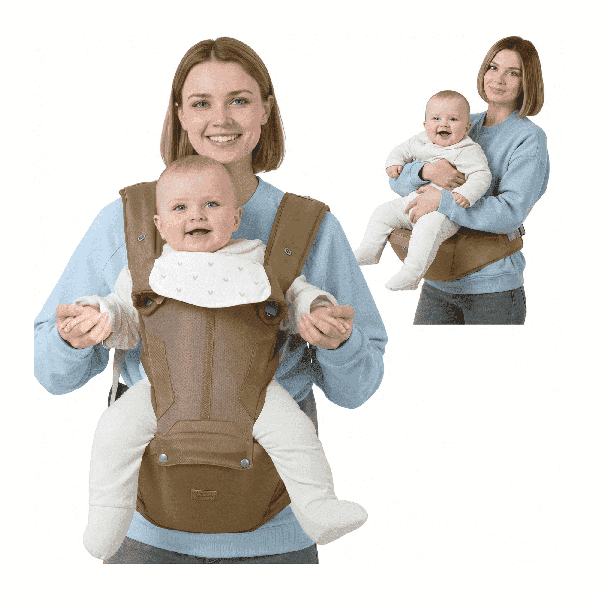 BabbleRoo Grow Baby Carrier 6-in-1 Ergonomic Hip Seat, Toddler