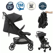 BabbleRoo Hoplite Lightweight Compact Standard Stroller, Black