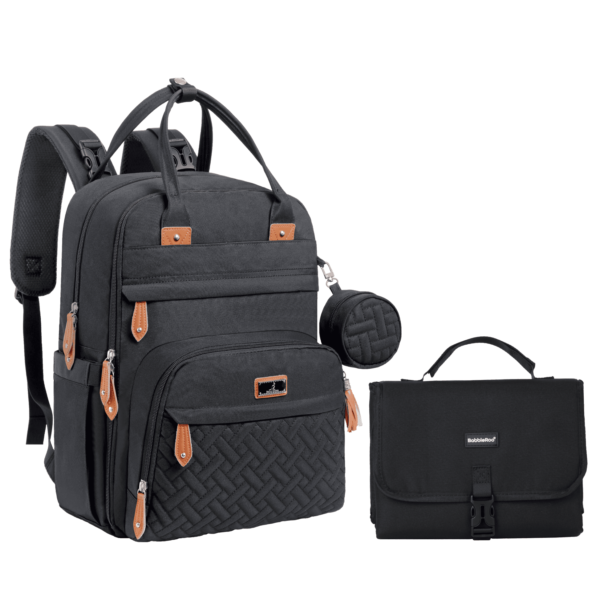 BabbleRoo Diaper Bag Backpack, Waterproof Travel Bag Premium