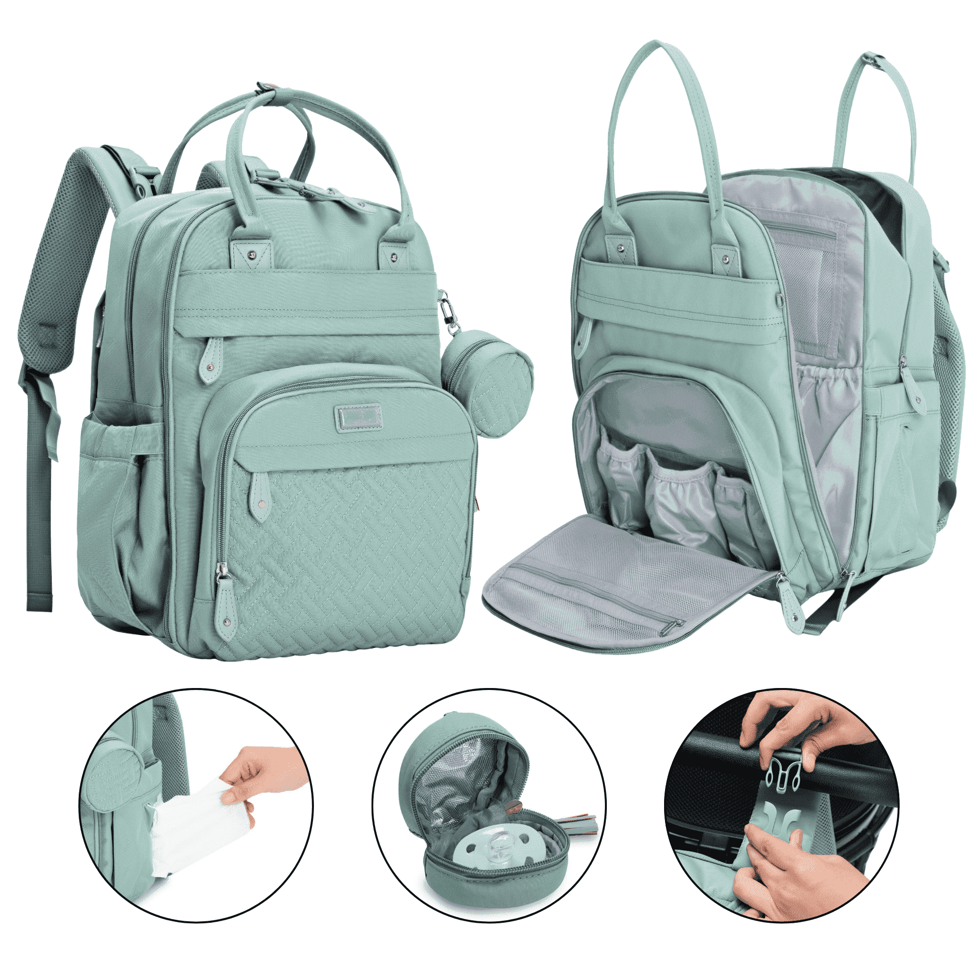 BabbleRoo, Diaper Bag Backpack, 26L Waterproof, Large Capacity