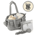 thumbnail image 1 of Babbleroo Flo Diaper Bag Gray-14-Pocket Luxury Puffer Tote with Laptop Sleeve, Changing Mat & Wet Bag for Moms & Dads, 1 of 8