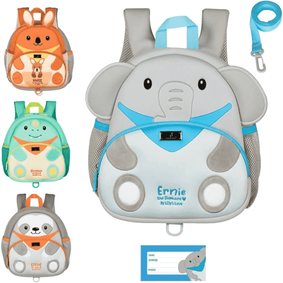 BabbleRoo Toddler Backpack With Leash for Boys and Girls - Ernie the Elephant , Preschool , hiking backpack