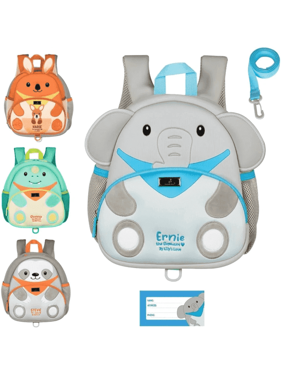 Toddler Backpack With Leash for Boys and Girls - Ernie the Elephant , Preschool , hiking backpack