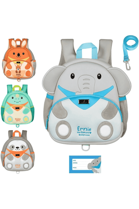 Toddler Backpack With Leash for Boys and Girls - Ernie the Elephant , Preschool , hiking backpack