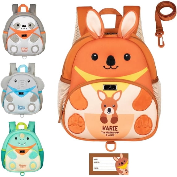 BabbleRoo Toddler Backpack for Boys and Girls - Karie the Kangaroo with Leash