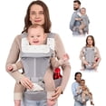 thumbnail image 1 of BabbleRoo Grow Plus Carrier – Safety Certified Organic Cotton Baby Carrier with Detachable Hip Seat, Infant to Toddler (7–50 lbs)- Light Gray, 1 of 9