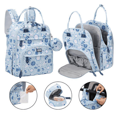 BabbleRoo Original Diaper Bag Backpack – Large 26L Baby Bag with Changing Pad, Insulated Bottle Pockets & Stroller Straps, Waterproof Travel Bag for Moms & Dads, Cosmic