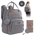 thumbnail image 1 of BabbleRoo Original Diaper Bag Backpack – Large 26L Baby Bag with Changing Pad, Insulated Bottle Pockets & Stroller Straps, Waterproof Travel Bag for Moms & Dads, Cool Gray, 1 of 12