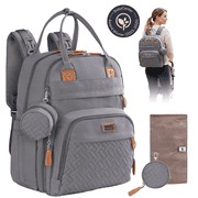 BabbleRoo Original Diaper Bag Backpack – Large 26L Baby Bag with Changing Pad, Insulated Bottle Pockets & Stroller Straps, Waterproof Travel Bag for Moms & Dads