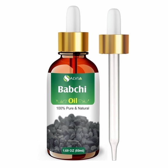 Salvia Babchi Oil (Psoralea Corylifolia) Pure & Natural Undiluted Uncut Cold Pressed Carrier Oil | Use for Aromatherapy | Therapeutic Grade (50 ML with Dropper)