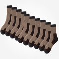 thumbnail image 1 of Babcutegg 5 Pairs Mid Calf Socks for Men Color Block Cotton Absorb Sweat Winter Warm Crew Socks Coffee Size Free Size, 1 of 7