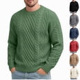 thumbnail image 1 of Babcutegg Big and Tall Mens Cable Knit Sweater Crew Neck Long Sleeve Loose Fit Warm Casual Comfy Sweaters Size 4XL, 1 of 7
