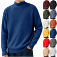thumbnail image 1 of Babcutegg Big and Tall Mens Mock Neck Sweater Ribbed Knit Long Sleeve Soft Comfy Fall Winter Casual Pullover Sweaters Size L, 1 of 6