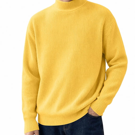 Babcutegg Big and Tall Mens Mock Neck Sweater Ribbed Knit Long Sleeve Soft Comfy Fall Winter Casual Pullover Sweaters Size M