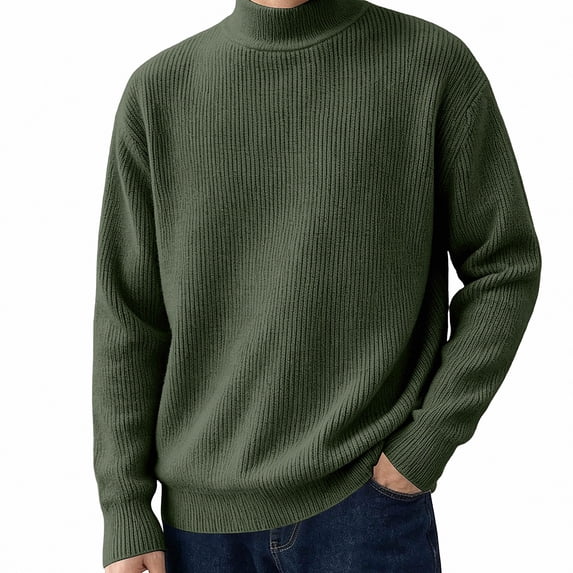 Babcutegg Big and Tall Mens Mock Neck Sweater Ribbed Knit Long Sleeve Soft Comfy Fall Winter Casual Pullover Sweaters Size XL