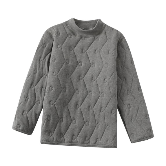 Babcutegg Blouse for Kid Girls Pullover Warm Soild Color Kids Clothes Gray Size 14