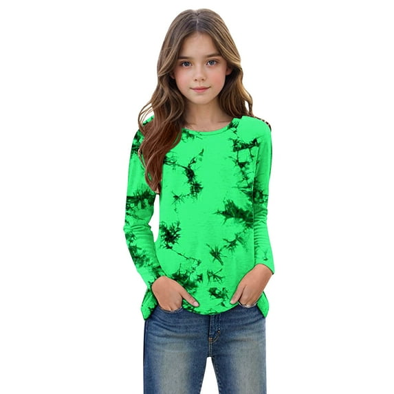 Babcutegg Blouse for Kid Girls Soild Color Warm Pullover Girls Outfit Green Size 9