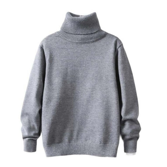 Babcutegg Blouse for Kid Girls Warm High Collar Soild Color Kids Clothes Gray Size 2