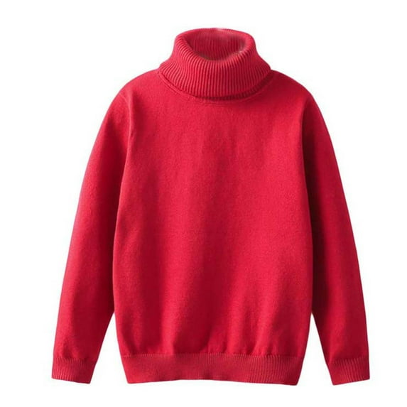 Babcutegg Blouse for Kid Girls Warm High Collar Soild Color Kids Clothes Red Size 11