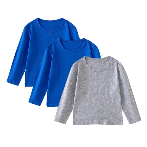 Babcutegg Blouse for Toddler Girls Breathable Graphic Pattern Crew Neck Girls Clothes Blue