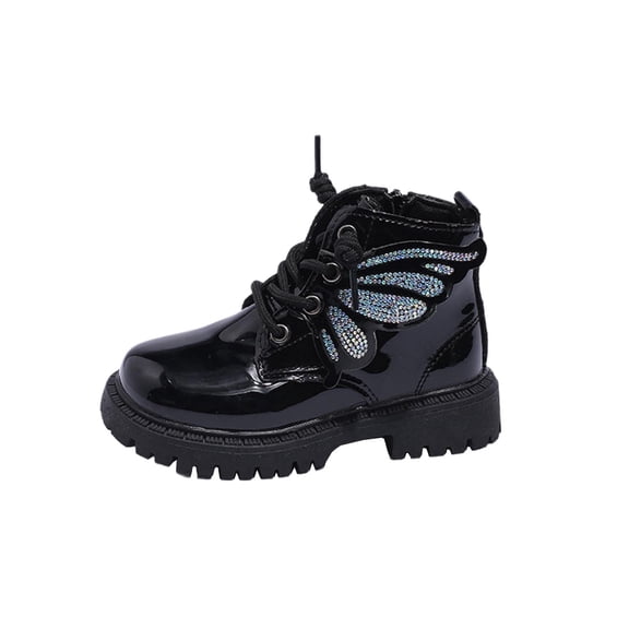 Babcutegg Boots for Girls Warm and Breathable Casual Fashion Thick Bottom Girls Fall and Winter Shoes Black US 9.5 M