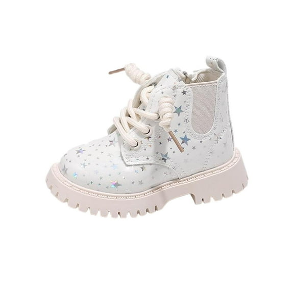 Babcutegg Boots for Girls Warm and Breathable Thick Bottom Casual Fashion Girls Fall and Winter Shoes White US 8