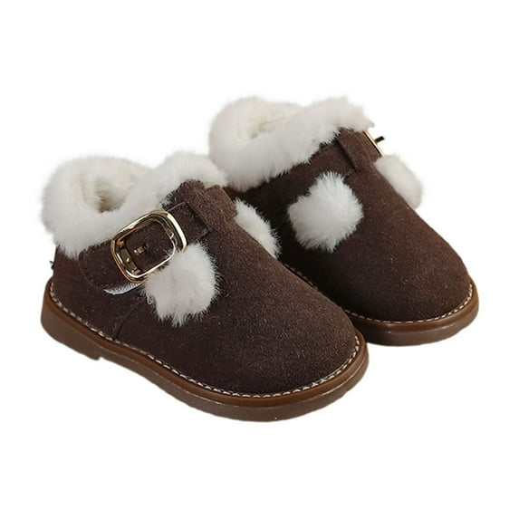 Babcutegg Boots for Kid Girls Casual Fashion Fleece Lined Knee High Keep Warm Round Head Girls Fall and Winter Shoes Brown Size 4