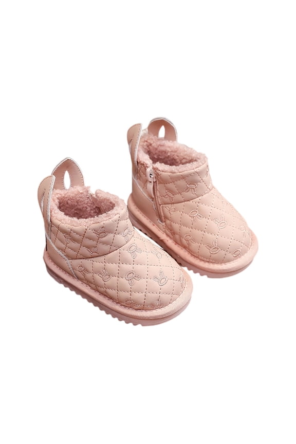 Boots for Teen Girls Fleece Lined Thick Bottom Wedge Boots Western Style Soft Bottom Girls Fall and Winter Shoes Pink Size 0